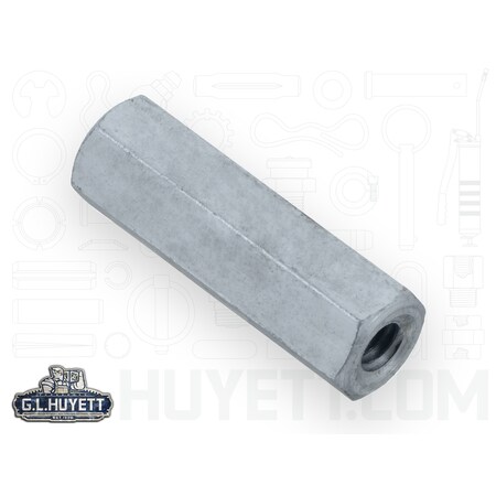 Huyett Coupling Nut, #8, Steel, Zinc Plated, 1 in Lg NCZ-0832-1000
